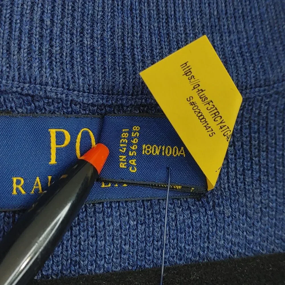 Polo Ralph Lauren Men's Classic 1/4 Zip Pullover Sweater Navy Heather Large